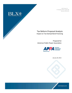 Tax Reform Proposal Analysis - American Public Power Association