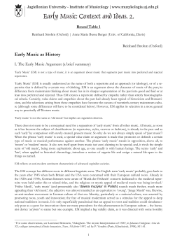 Early Music as History