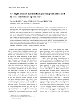 Are flight paths of nocturnal songbird migrants influenced by local