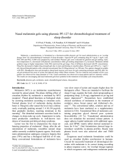 Nasal melatonin gels using pluronic PF