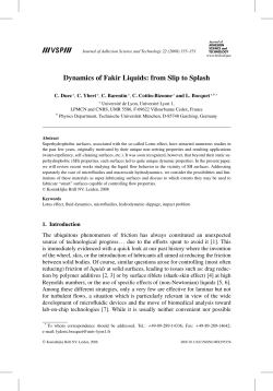 Dynamics of Fakir Liquids: from Slip to Splash - ENS-phys