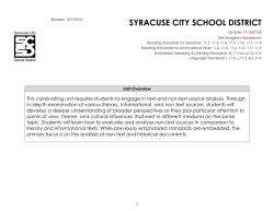 Unit 05 Reading and Writing Integrated Complex Textual Analysis