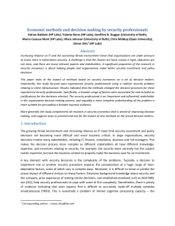 Economic methods and decision making by