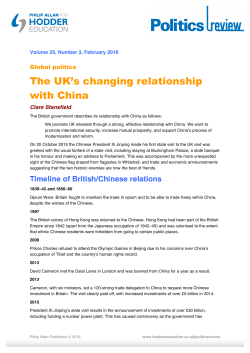 The UK`s changing relationship with China