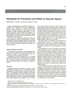 Nitropaste for Prevention and Relief of Vascular Spasm