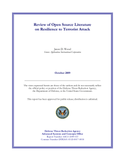 Review of Open Source Literature on Resilience to Terrorist Attack