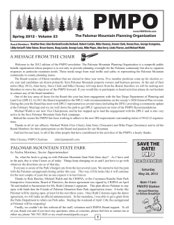 2012 - PMPO - Palomar Mountain Planning Organization