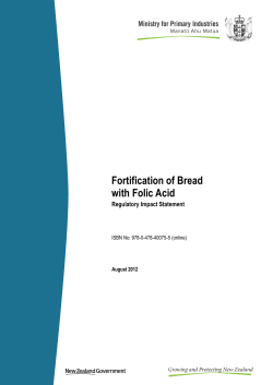 Fortification of Bread with Folic Acid