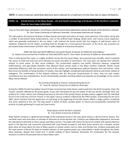 NOTE: In some instances submitted abstracts were reduced to a