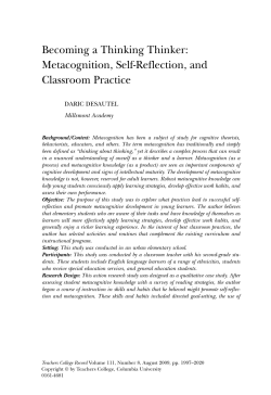 Metacognition,Self-Reflection