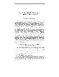 Racial Integration as a Compelling Interest