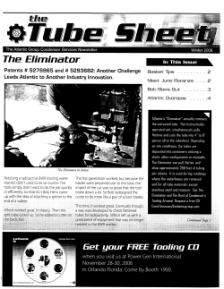 The Tube Sheet Newsletter