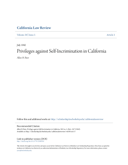 Privileges against Self-Incrimination in California