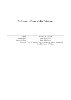 The Paradox of Sustainability Definitions