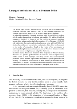 Laryngeal articulations of /x/ in Southern Polish