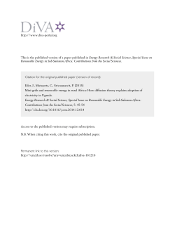 Mini-grids and renewable energy in rural Africa: How diffusion