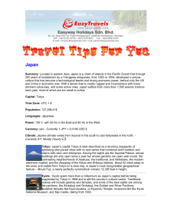 Summary: Located in eastern Asia, Japan is a chain of islands in the