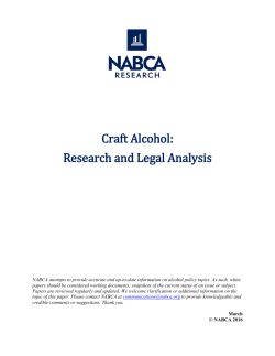 Craft Alcohol: Research and Legal Analysis