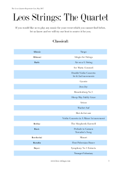 The Leos Quartet Repertoire List