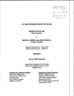 IN THE SUPREME COURT OF GUAM JESHUA JOSHUA aka JESS