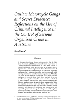 Outlaw Motorcycle Gangs and Secret Evidence