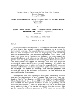 DISTRICT COURT OF APPEAL OF THE STATE OF FLORIDA