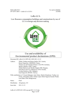 Use and availability of Environmental product declarations