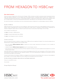 FROM HEXAGON TO HSBCnet