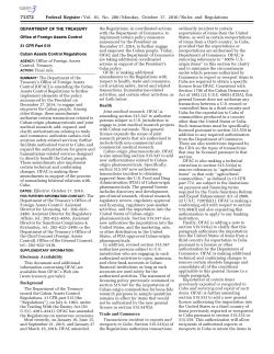 Cuban Assets Control Regulations - BIS