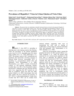 TPrevalence of Hepatitis C Virus in Urban Ghettos of Twin Cities
