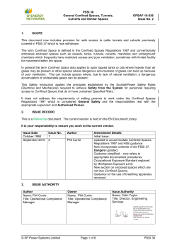 PSSI 36 General Confined Spaces, Tunnels, Culverts and Similar