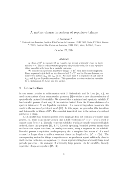 A metric characterisation of repulsive tilings - IECL