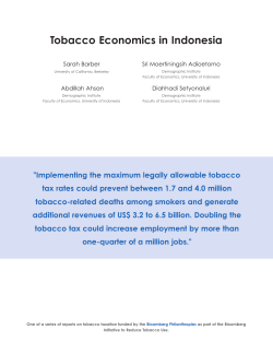 Tobacco Economics in Indonesia - Campaign for Tobacco
