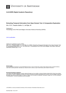 Extracting Temporal Information from Open Domain Text - UvA-DARE