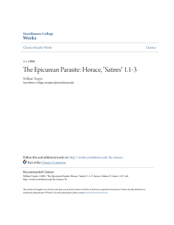 The Epicurean Parasite: Horace, "Satires" 1.1-3