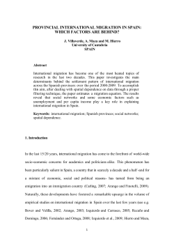provincial international migration in spain: which factors are behind?