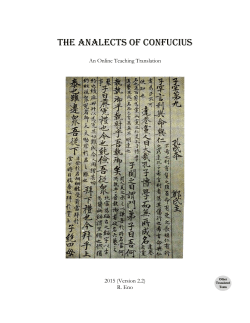 The Analects of Confucius - Indiana University Bloomington