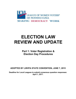 ELECTION LAW REVIEW AND UPDATE