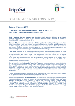 coni-unipolsai partnership made official until 2017. unipolsai young