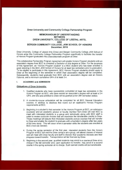 Drew University and Community College Partnership Program