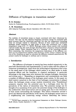 Diffusion of hydrogen in transition metals*