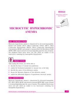 Lesson-16 Microcytic hypochromic anemia
