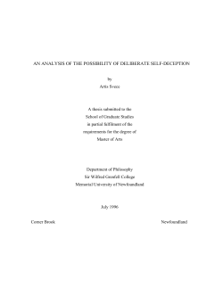 an analysis of the possibility of deliberate self