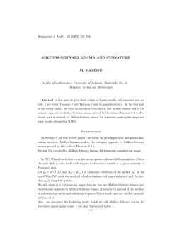 AHLFORS-SCHWARZ LEMMA AND CURVATURE M. Mateljevic
