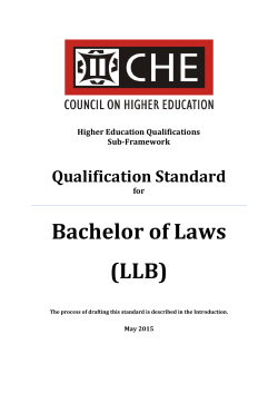 Bachelor of Laws (LLB) - Council on Higher Education