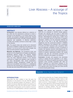 Liver Abscess &ndash; A scourge of the Tropics