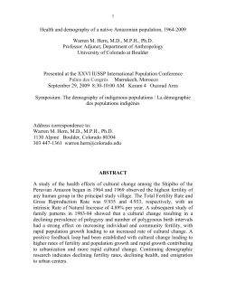 Health and demography of a native Amazonian population, 1964