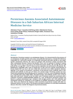 Pernicious Anemia Associated Autoimmune Diseases