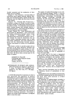 Entomology in Human and Animal Health