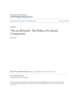 "We are all Israelis": The Politics of Colonial Comparisons